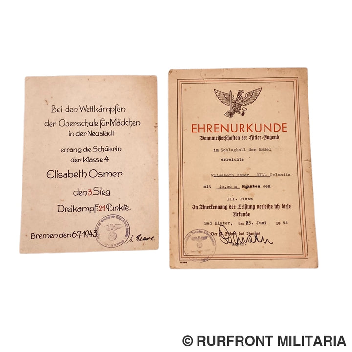 2 Bund Deutscher Mädel Oorkondes
