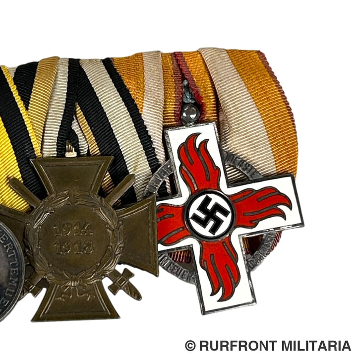 4-Delige Duitse Ordensspange Feuerwehr