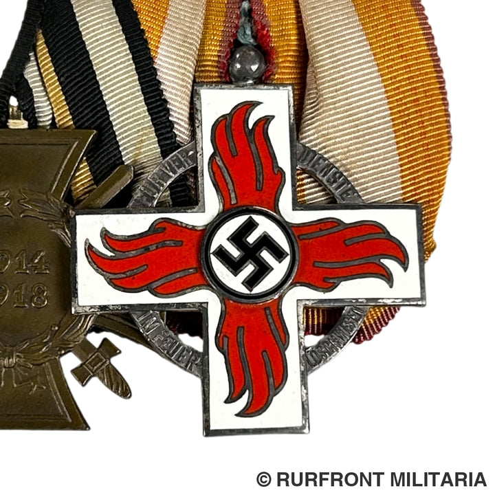 4-Delige Duitse Ordensspange Feuerwehr