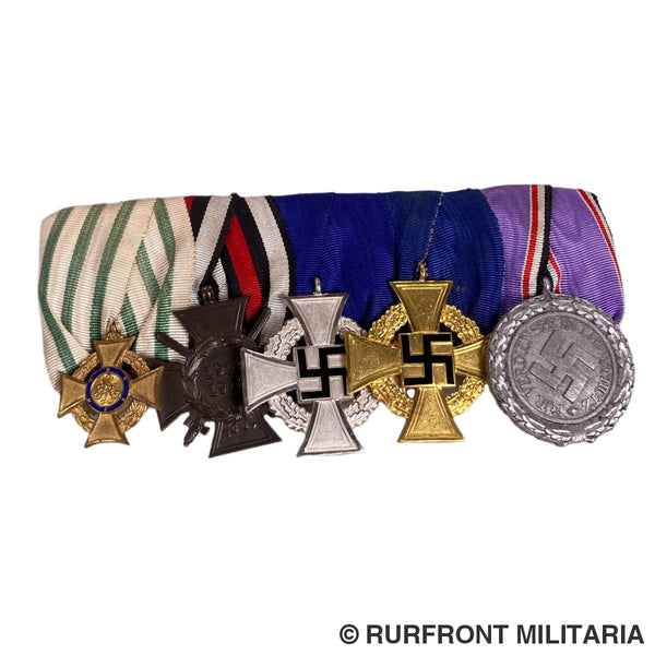 5-Delige Duitse Ordensspange Wo1 Veteraan Luftschutz 5-Delige Duitse Ordensspange Wo1 Veteraan Luftschutz