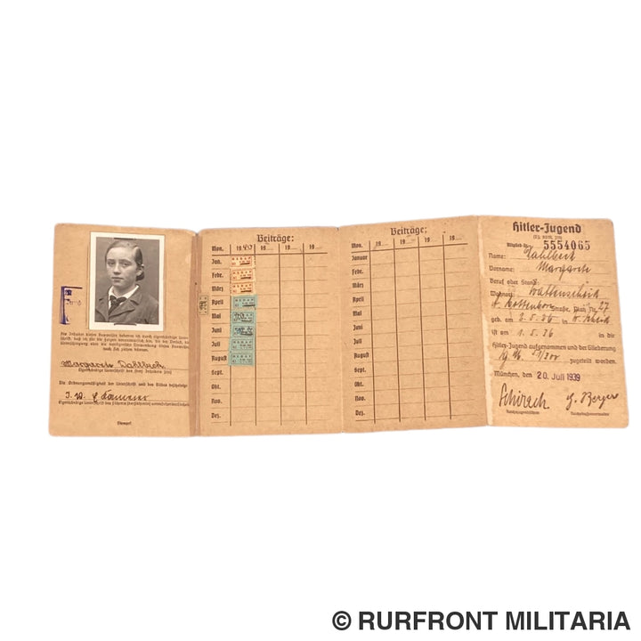 Bdm Papierset Mädelschaftsführerin Margarete Dahlbeck