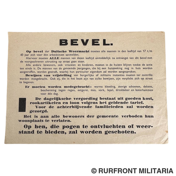 Bevel Duitsche Weermacht Bevel Duitsche Weermacht
