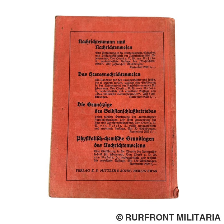 Boek Kurze Elektrizitäts und gerätelehre für Funker und Fernsprecher 1939