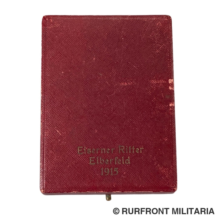 Duitse Wo1 Penning In Etui Eiserner Ritter Elberfeld 1915