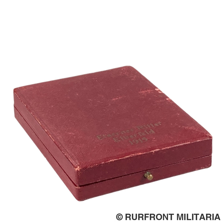 Duitse Wo1 Penning In Etui Eiserner Ritter Elberfeld 1915