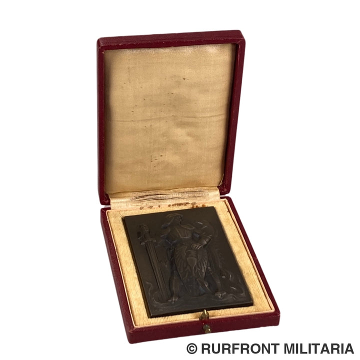 Duitse Wo1 Penning In Etui Eiserner Ritter Elberfeld 1915