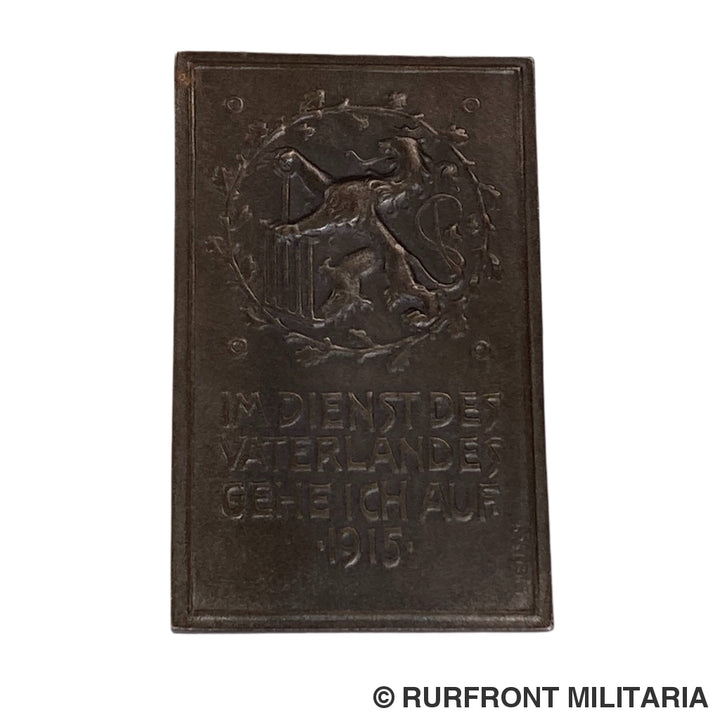 Duitse Wo1 Penning In Etui Eiserner Ritter Elberfeld 1915