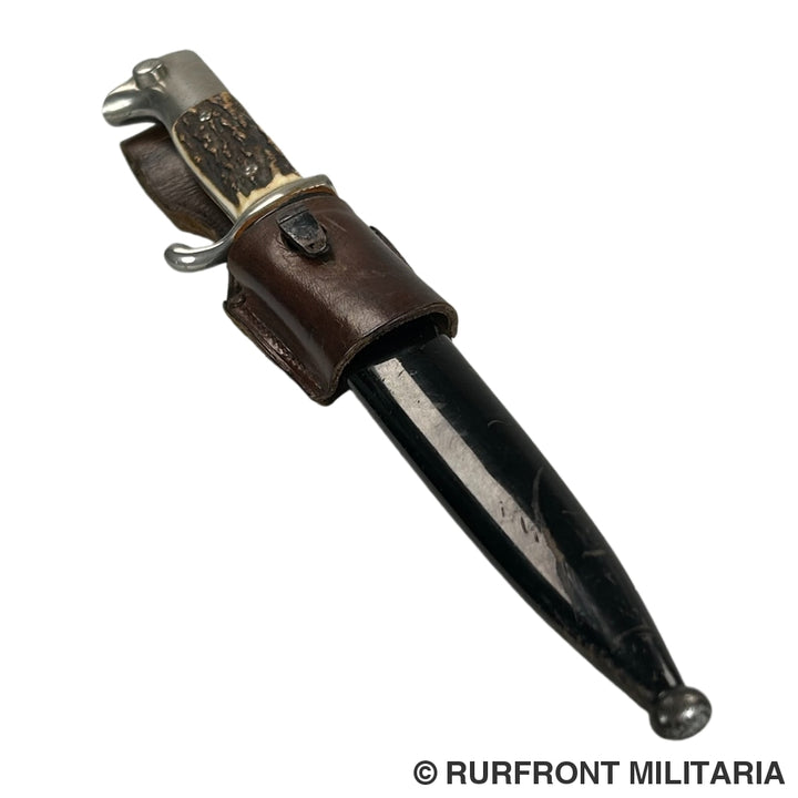 K98 Extraseitengewehr/Dress Bayonet Met Hirschhorngriffschalen Hörster Korte Variant Frog.