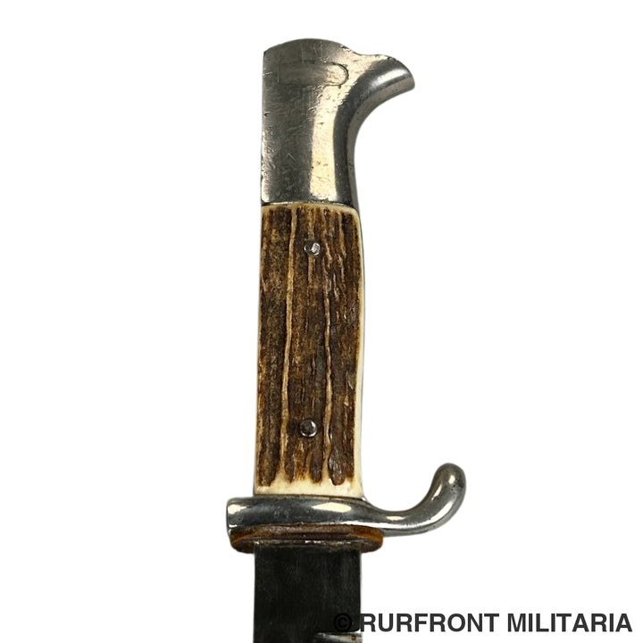 K98 Extraseitengewehr/Dress Bayonet Met Hirschhorngriffschalen Hörster Korte Variant Frog.