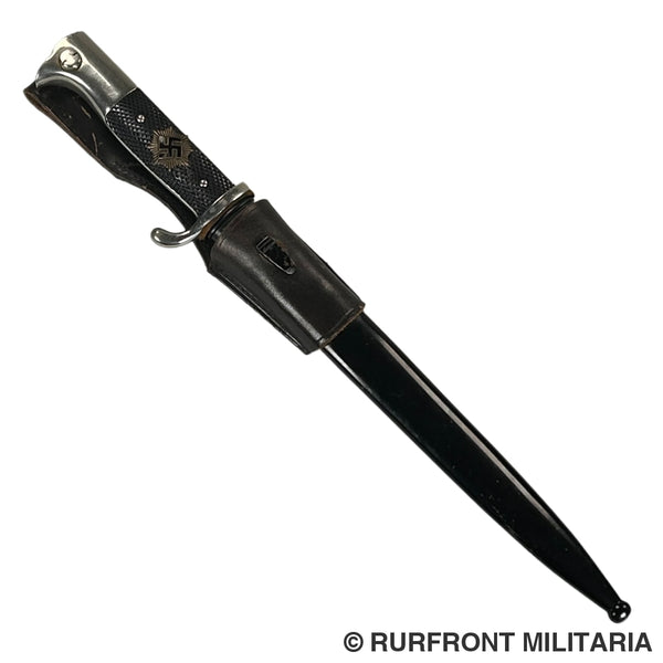K98 Extraseitengewehr/Dress Bayonet Met Oplage Luftschutz Wkc Lang Frog. K98 Extraseitengewehr/Dress Bayonet Met Oplage Luftschutz Wkc Lang Frog.