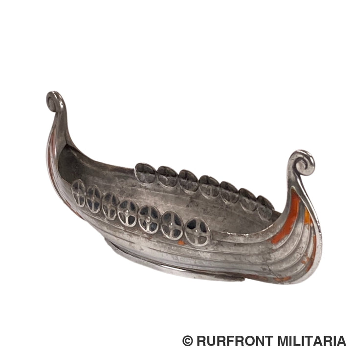 Luftwaffe Miniatuur Verzilverd Wiking Schip Fliegerhorst Stavanger Sola Noorwegen