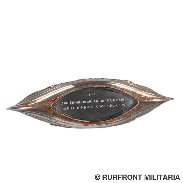 Luftwaffe Miniatuur Verzilverd Wiking Schip Fliegerhorst Stavanger Sola Noorwegen