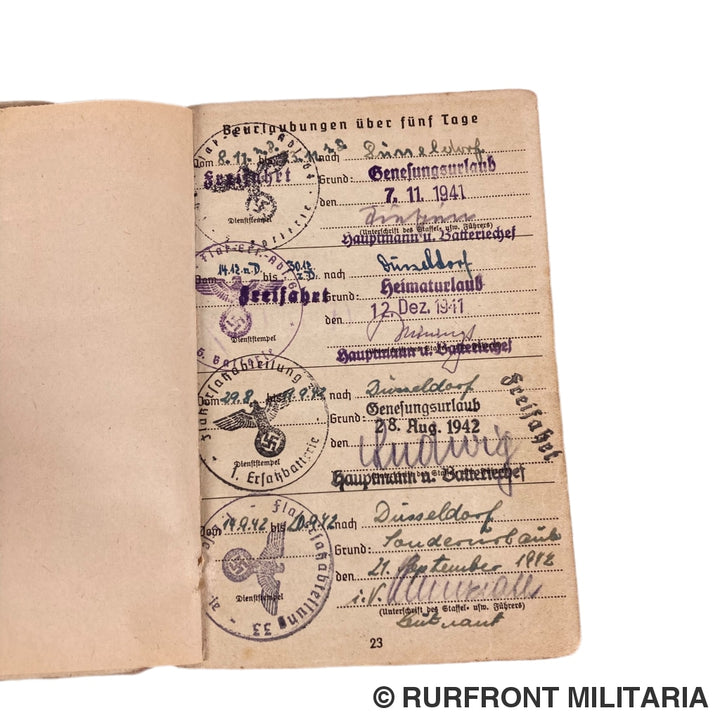 Luftwaffe Soldbuch Kanonier Wilhelm Haase