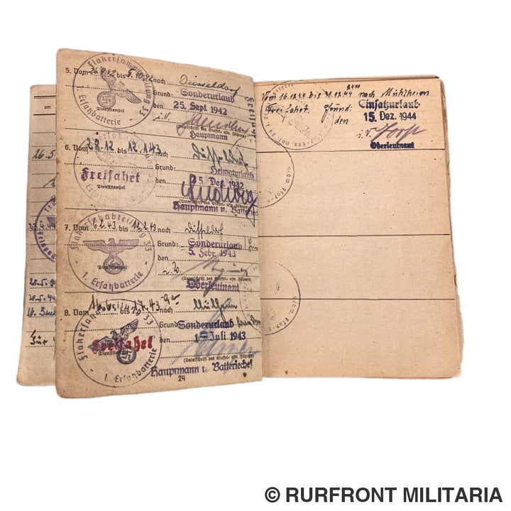 Luftwaffe Soldbuch Kanonier Wilhelm Haase