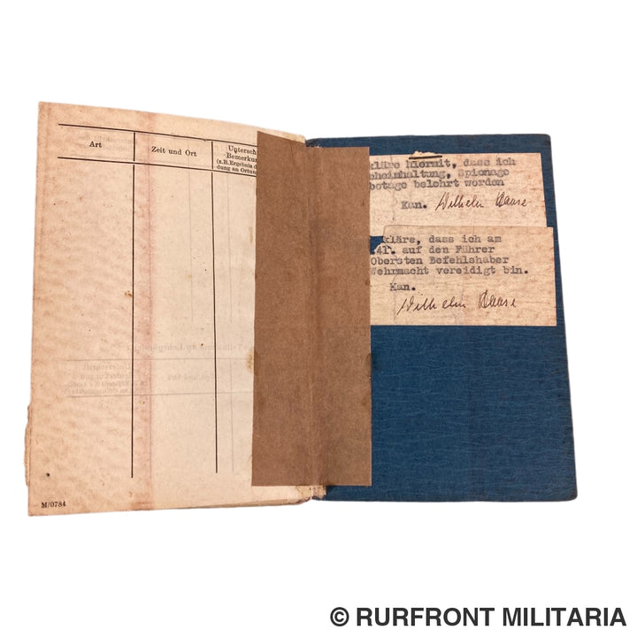 Luftwaffe Soldbuch Kanonier Wilhelm Haase