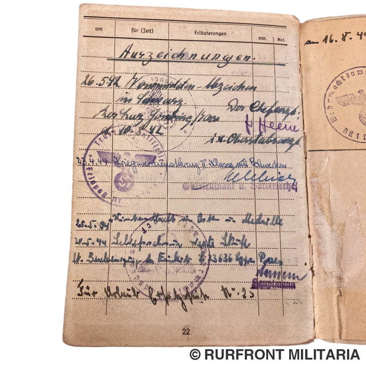 Luftwaffe Soldbuch Kanonier Wilhelm Haase