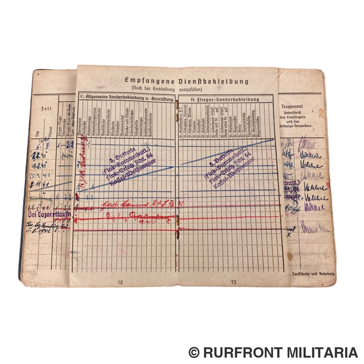 Luftwaffe Soldbuch Kanonier Wilhelm Haase