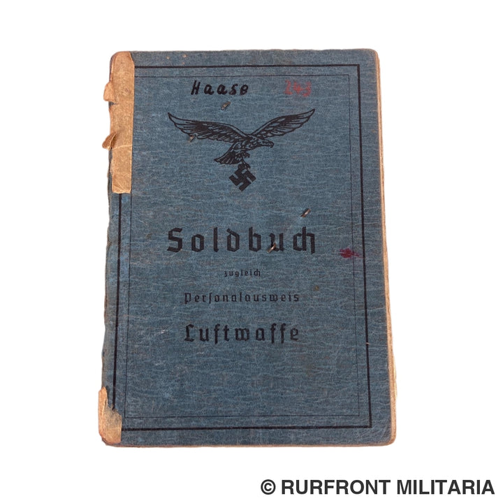 Luftwaffe Soldbuch Kanonier Wilhelm Haase