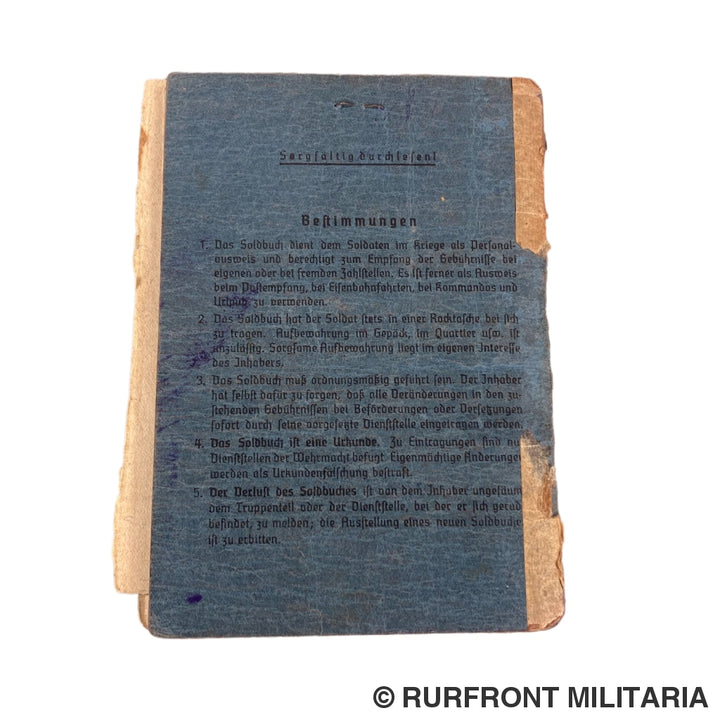 Luftwaffe Soldbuch Kanonier Wilhelm Haase