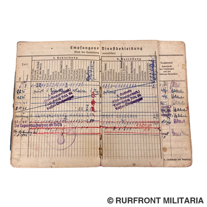 Luftwaffe Soldbuch Kanonier Wilhelm Haase