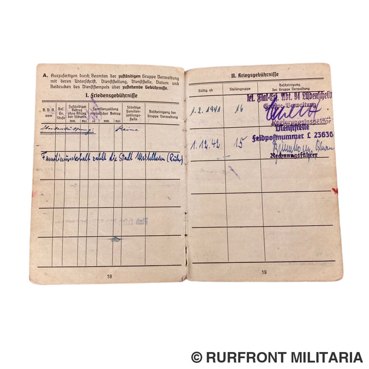 Luftwaffe Soldbuch Kanonier Wilhelm Haase