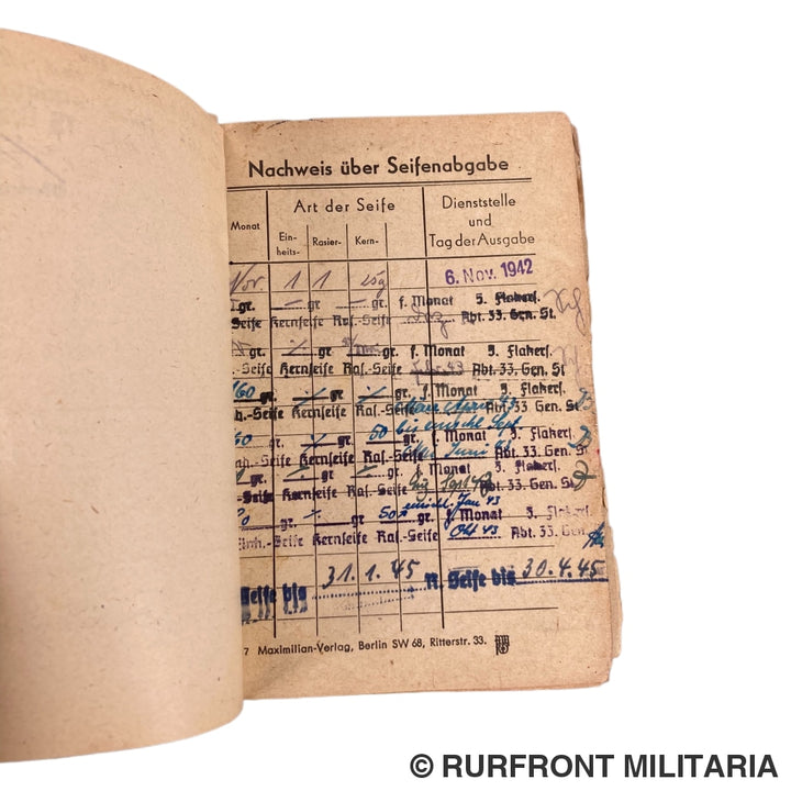 Luftwaffe Soldbuch Kanonier Wilhelm Haase