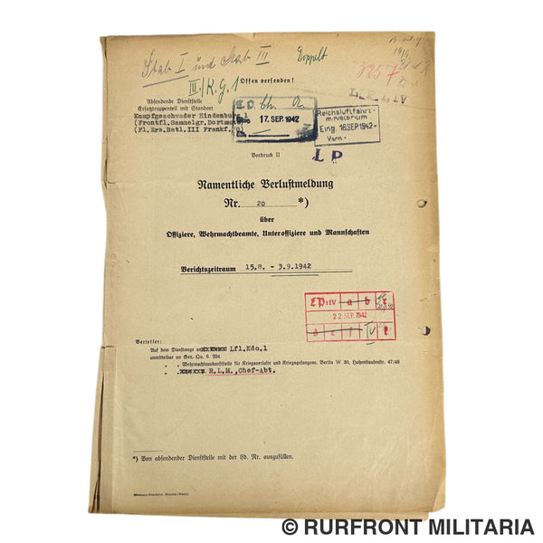 Luftwaffe Verlustmeldung Kampfgeschwader Hindenburg Luftwaffe Verlustmeldung Kampfgeschwader Hindenburg