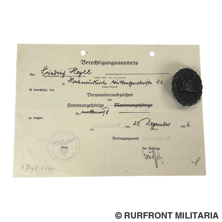 Oorkondeset Met Medailles Wo1 Veteraan Friedrich Heyll