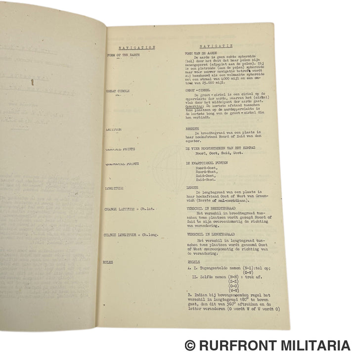 Raf Boek Navigatie En Theorie Van Het Vliegen Hollandsch