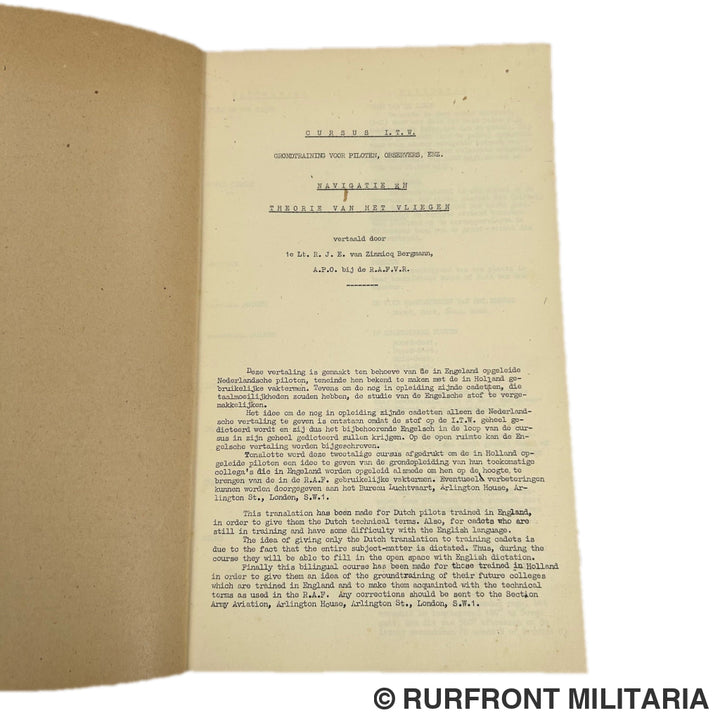 Raf Boek Navigatie En Theorie Van Het Vliegen Hollandsch