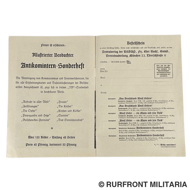 Reclameboekje Eher Verlag München Adolf Hitler