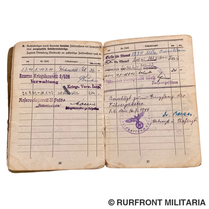 Soldbuch Obergefreiter Hermann Gütsche Metz Kreta