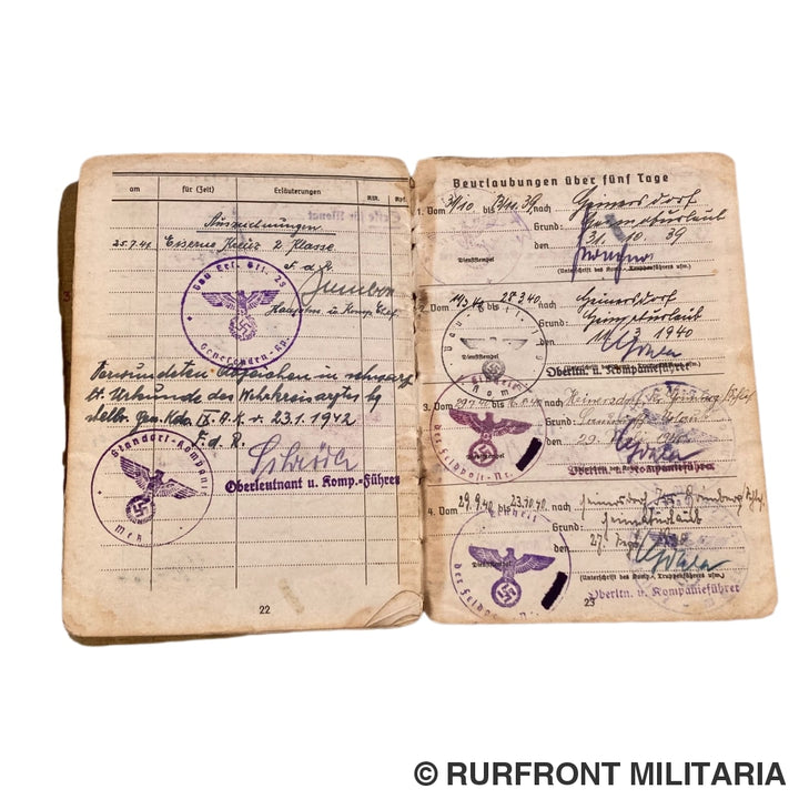Soldbuch Obergefreiter Hermann Gütsche Metz Kreta