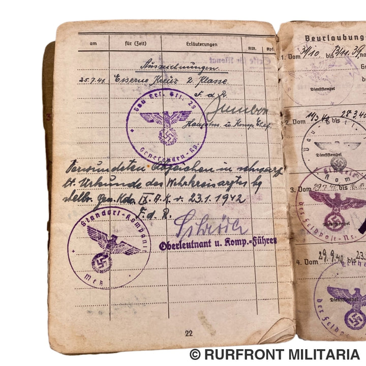 Soldbuch Obergefreiter Hermann Gütsche Metz Kreta