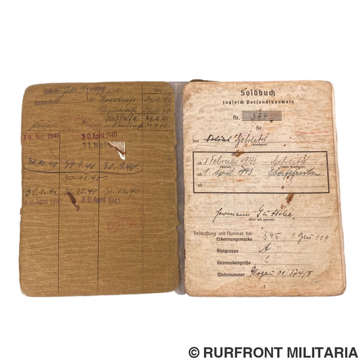 Soldbuch Obergefreiter Hermann Gütsche Metz Kreta