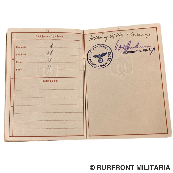 Vroege Wehrpass Obergefreiter Friedrich Herd