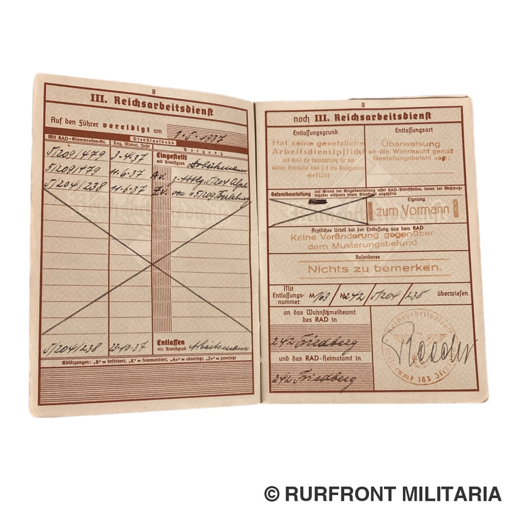 Vroege Wehrpass Obergefreiter Friedrich Herd