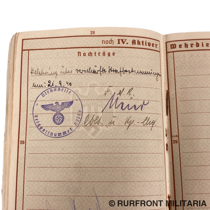 Vroege Wehrpass Obergefreiter Friedrich Herd