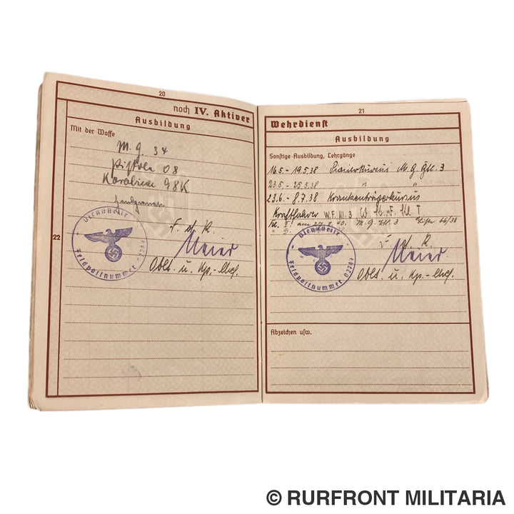 Vroege Wehrpass Obergefreiter Friedrich Herd