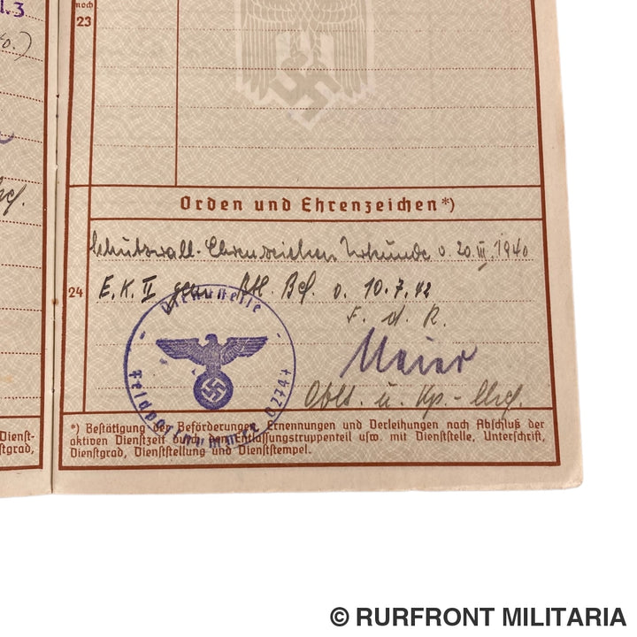 Vroege Wehrpass Obergefreiter Friedrich Herd