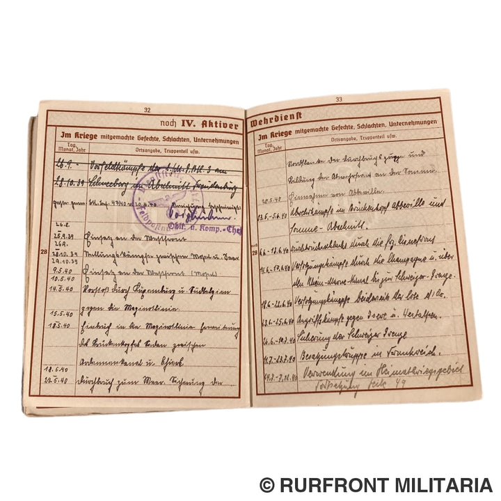 Vroege Wehrpass Obergefreiter Friedrich Herd