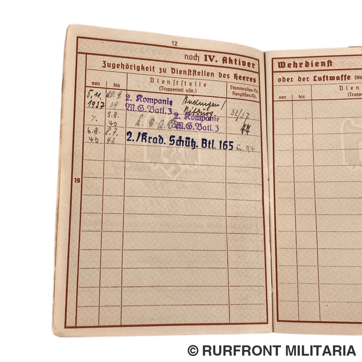 Vroege Wehrpass Obergefreiter Friedrich Herd