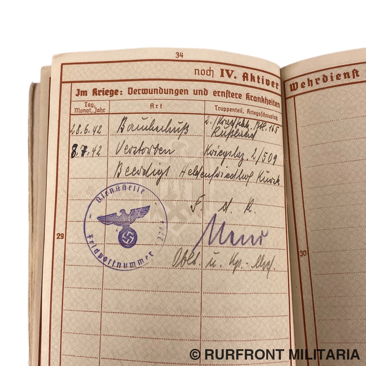 Vroege Wehrpass Obergefreiter Friedrich Herd