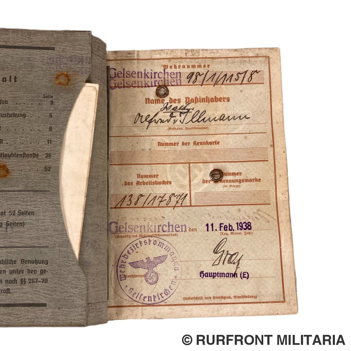 Wehrpass Set Walter Jllmann Wo1 Veteraan