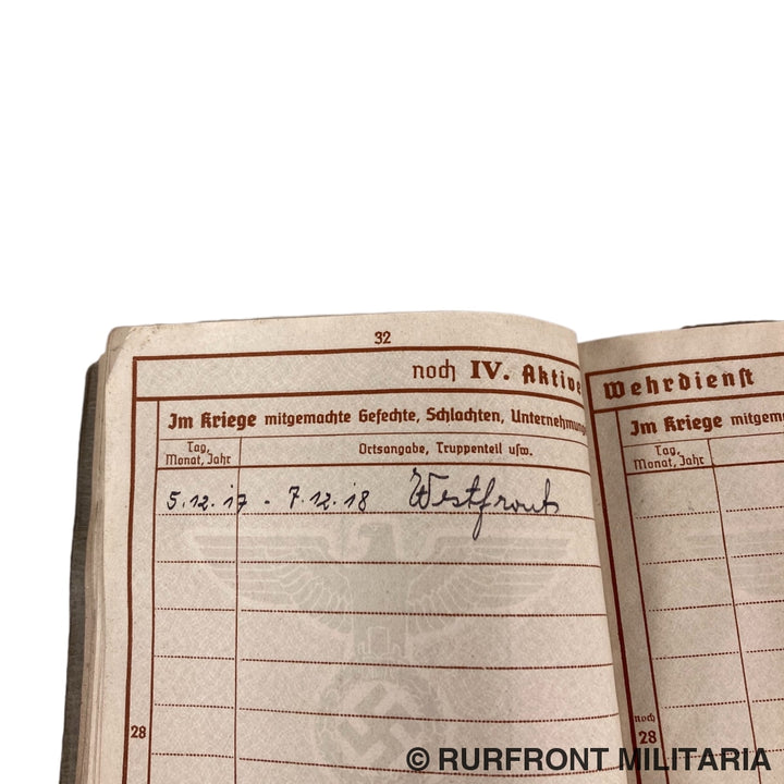 Wehrpass Set Walter Jllmann Wo1 Veteraan