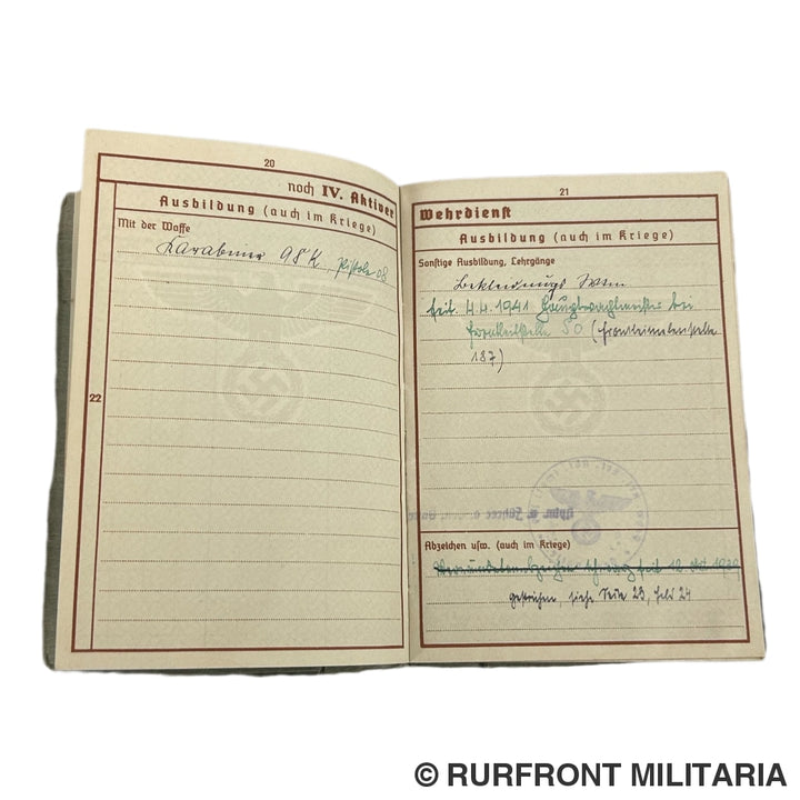 Wehrpass Wehrmacht Artillerie Stabswachtmeister Friedrich Weiß