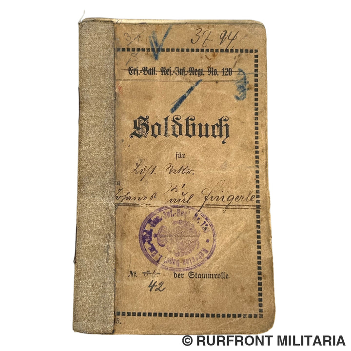 Wo1 Duits soldbuch fliegertruppe Paul Johannes Fingerle