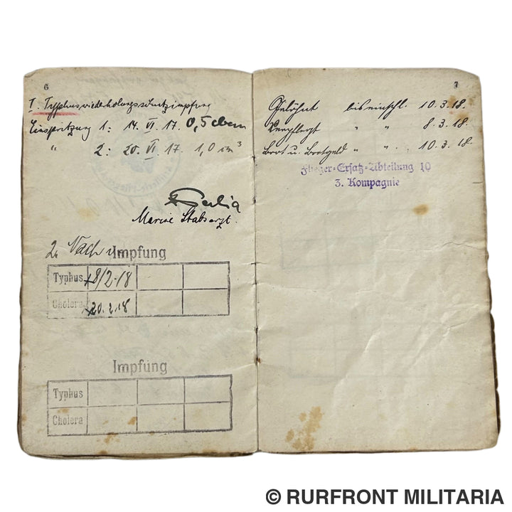 Wo1 Duits soldbuch fliegertruppe Paul Johannes Fingerle