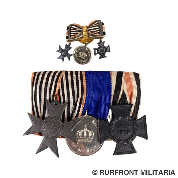 3-Delige Wo1 Ordensspange Met Miniatuur.