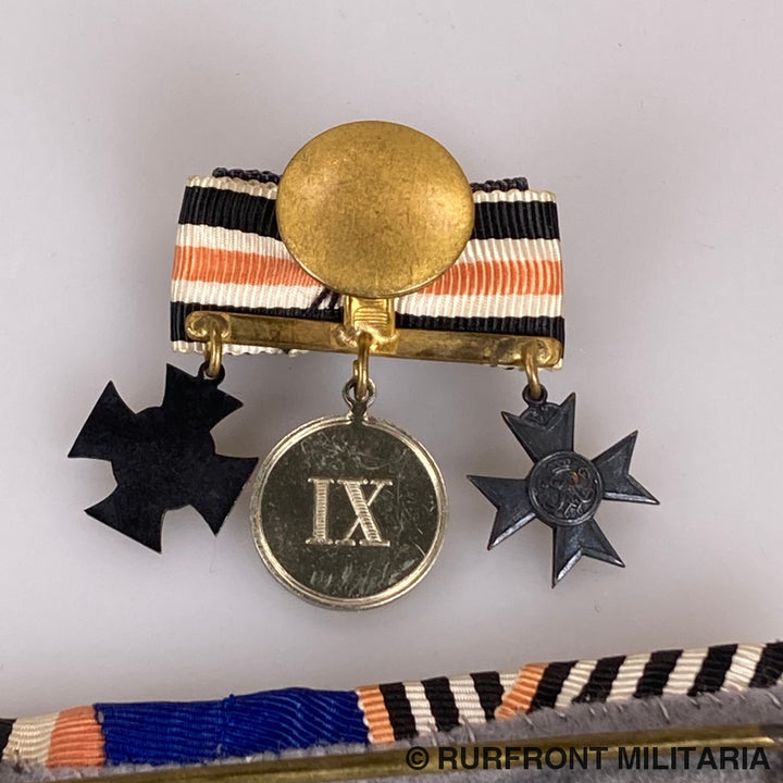 3-Delige Wo1 Ordensspange Met Miniatuur.